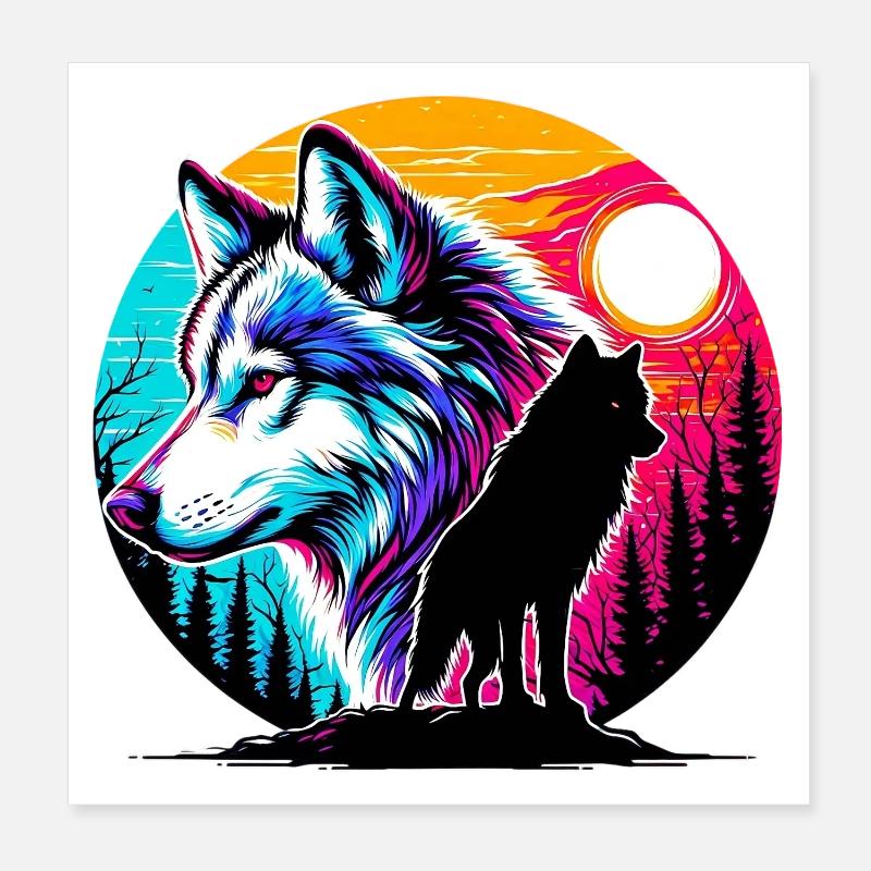 Loup Poster 20 x 20 cm