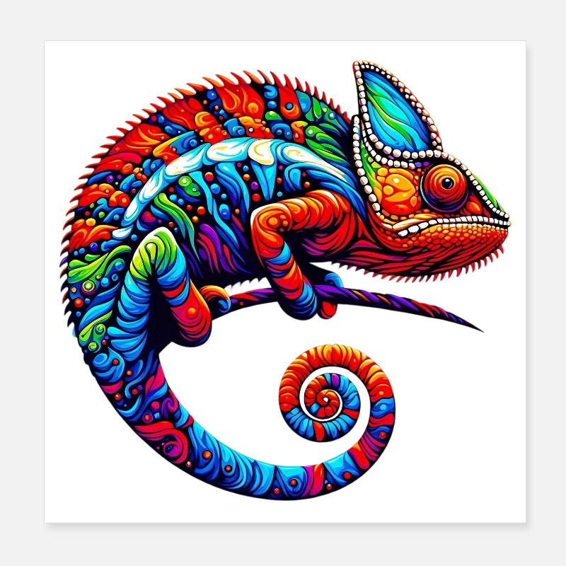 Chamäleon Poster 20x20 cm
