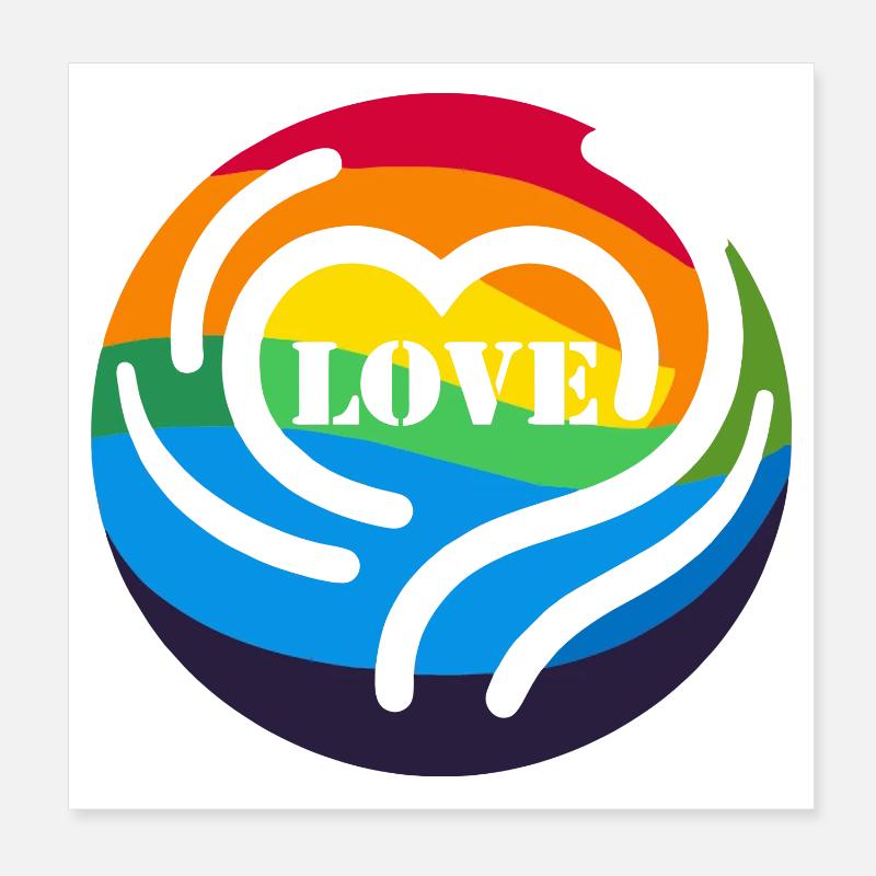 LOVE Rainbow Poster 20x20 cm
