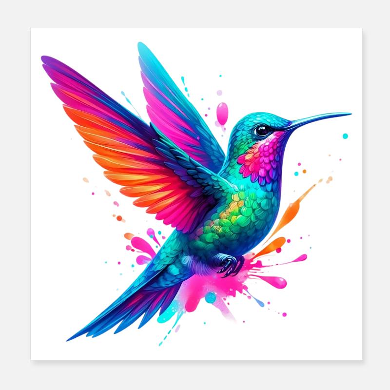 Colibri Poster 20 x 20 cm