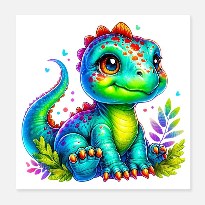 Dinosaure Poster 20 x 20 cm