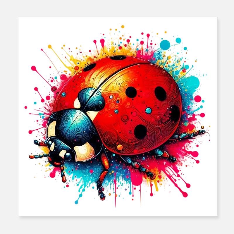 Marienkäfer Poster 20x20 cm