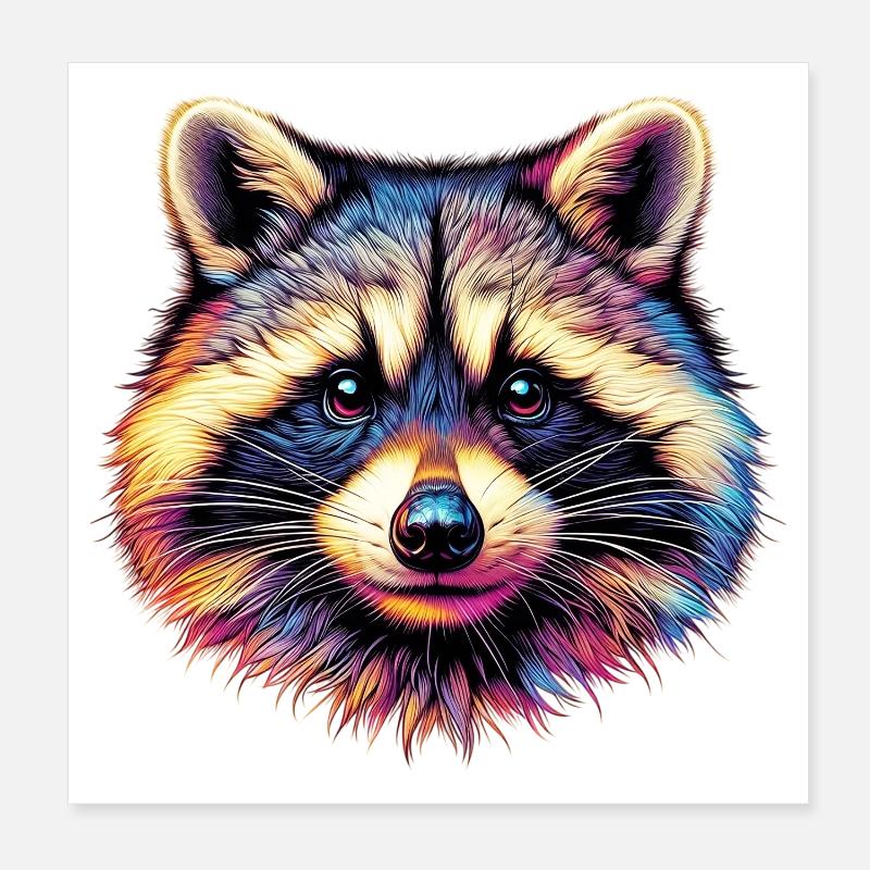 Waschbär Poster 20x20 cm