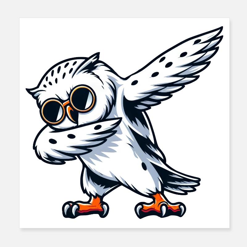 Harfang des neiges cool Dabbing Pose Poster 20 x 20 cm