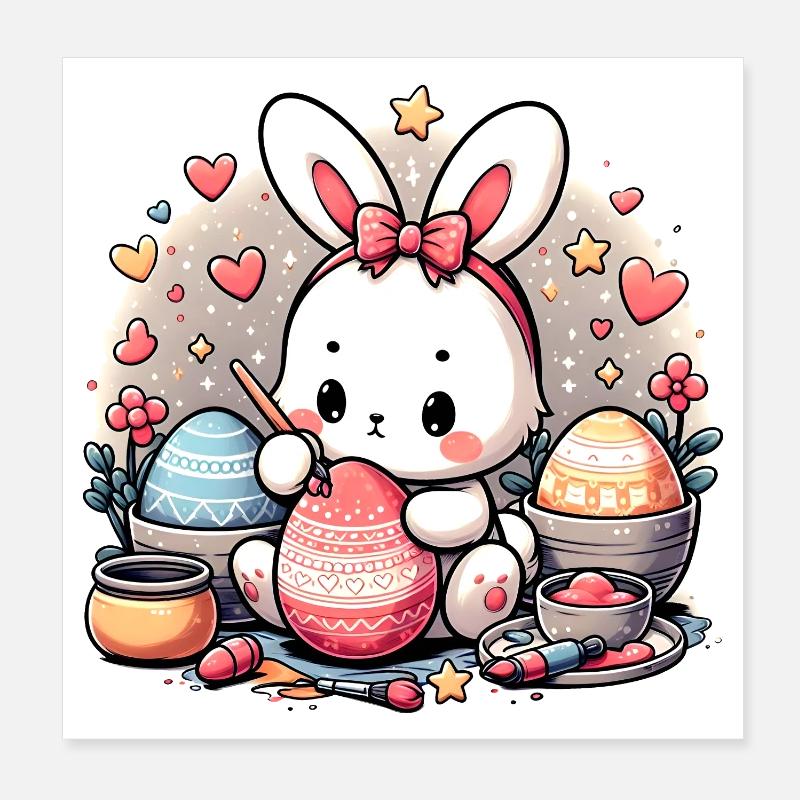 Préparatifs de Pâques Poster 20 x 20 cm