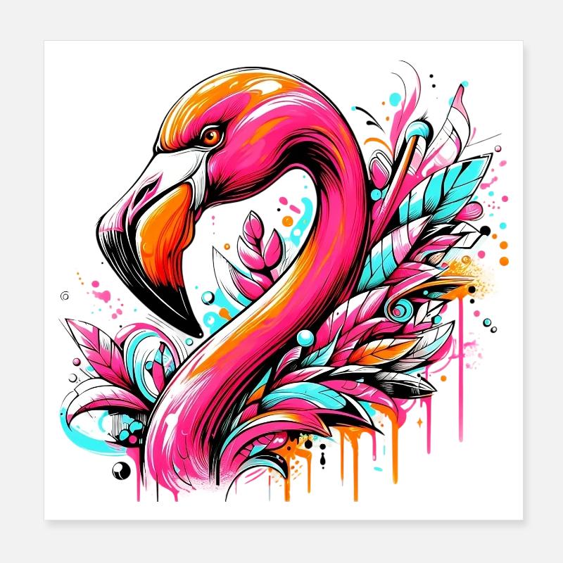 Flamingo Poster 20x20 cm
