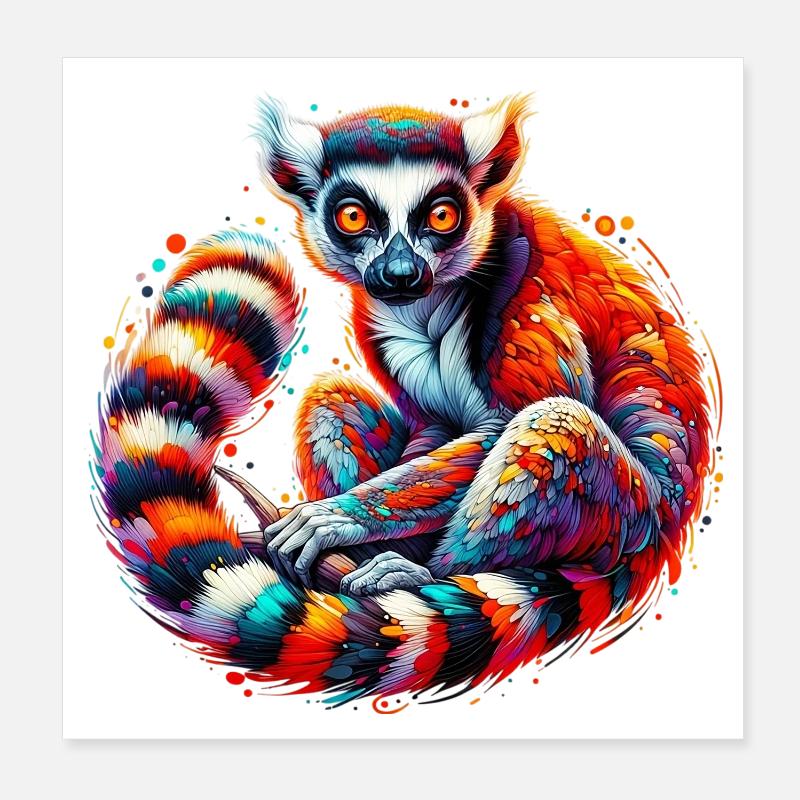Lemur Poster 8" x 8" (20x20 cm)
