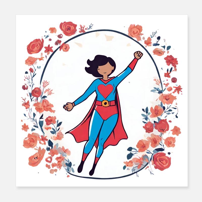 Super-Mom Poster 8" x 8" (20x20 cm)