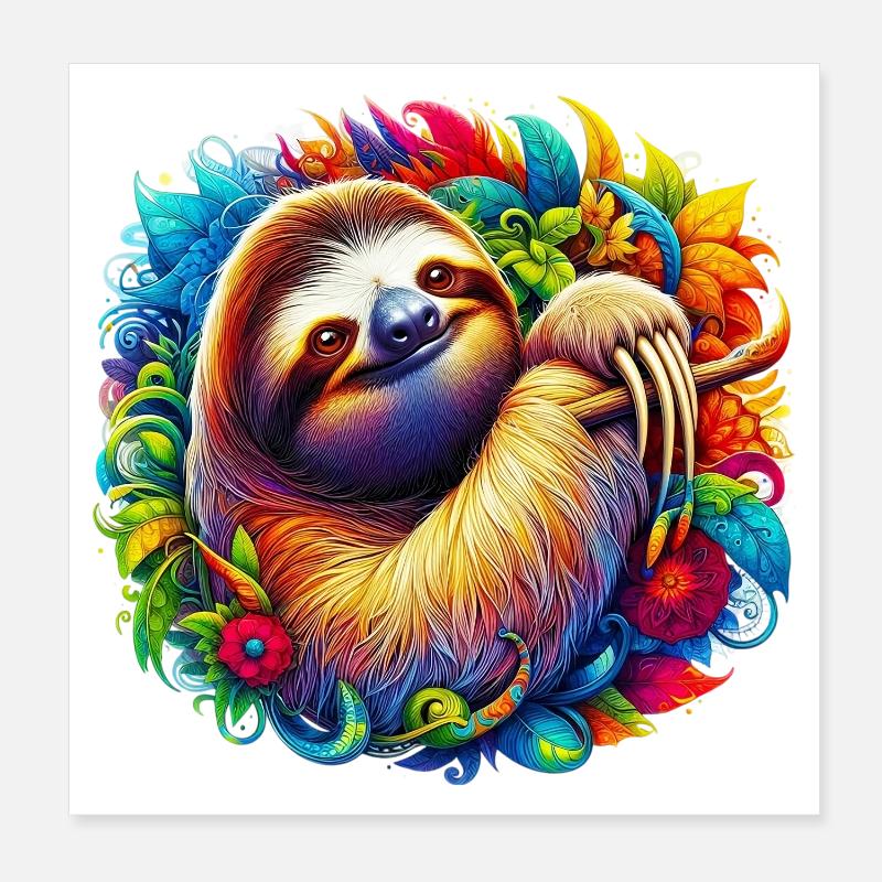 Sloth Poster 8" x 8" (20x20 cm)