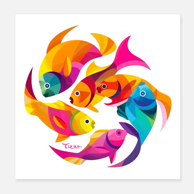 Couleurs tropicales Poster 20 x 20 cm