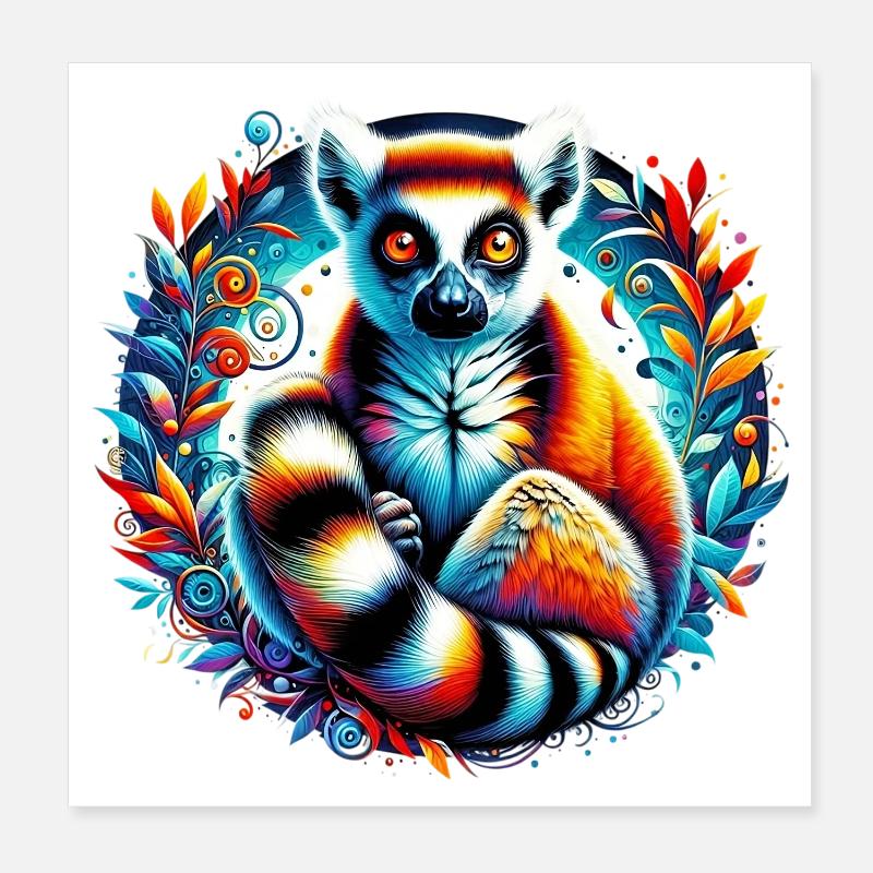 Lemur Poster 8" x 8" (20x20 cm)