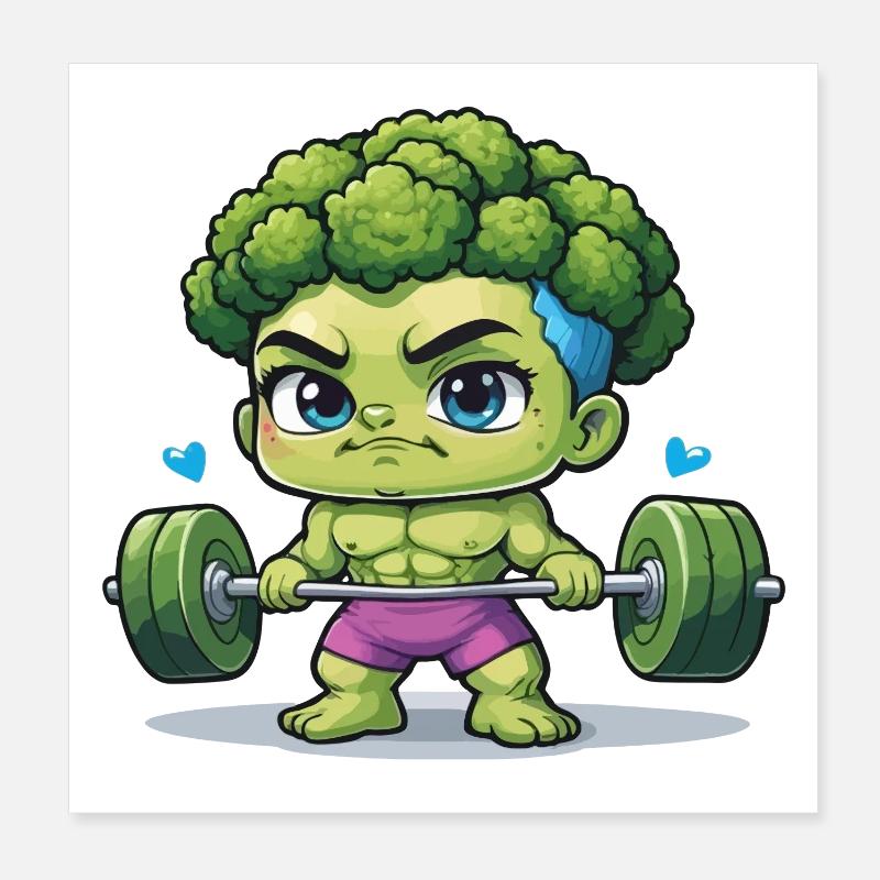 Broccoli for weightlifting Poster 8" x 8" (20x20 cm)