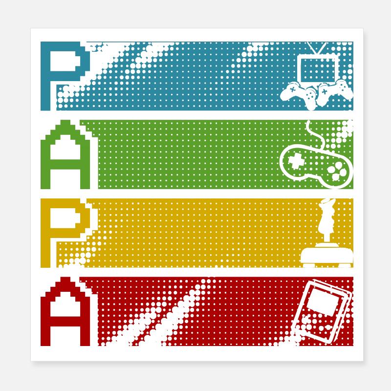 Retro Gamers Pixel Multicolor Poster 20x20 cm
