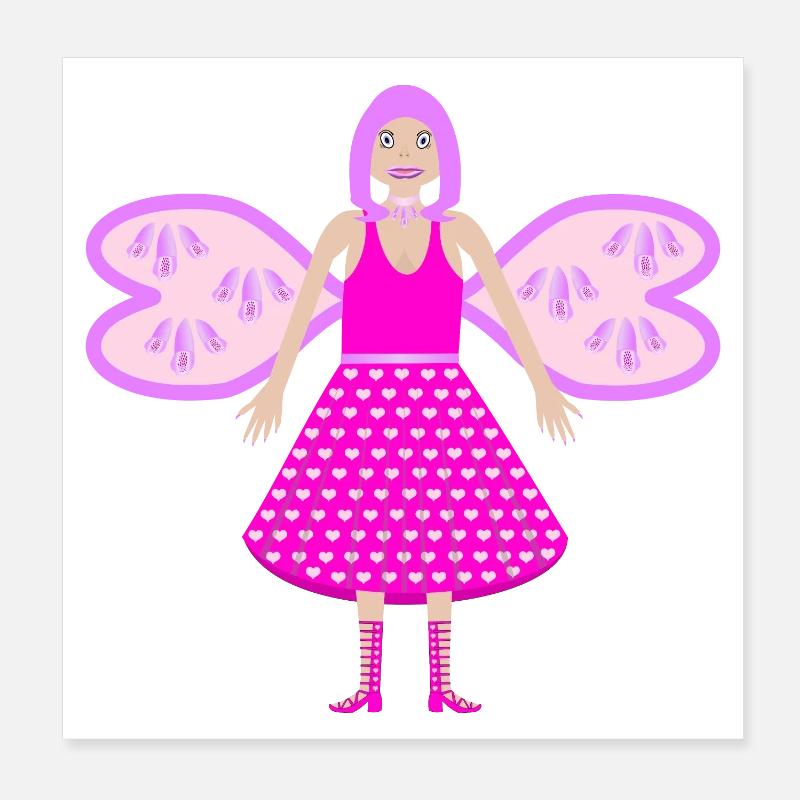 Fantasy Blume Fee Fingerhut Digitalia Poster 20x20 cm