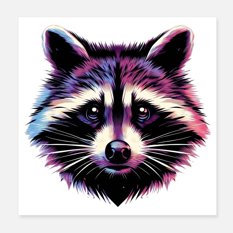 Raton laveur Poster 20 x 20 cm