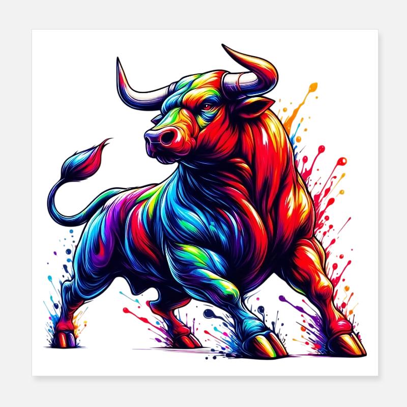 Stier Poster 20x20 cm