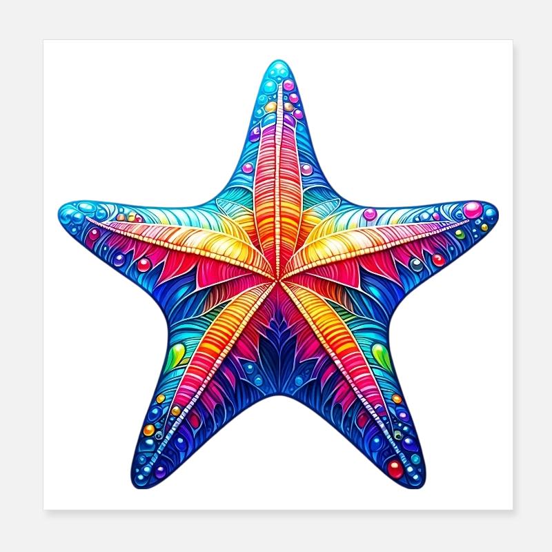 Starfish Poster 8" x 8" (20x20 cm)