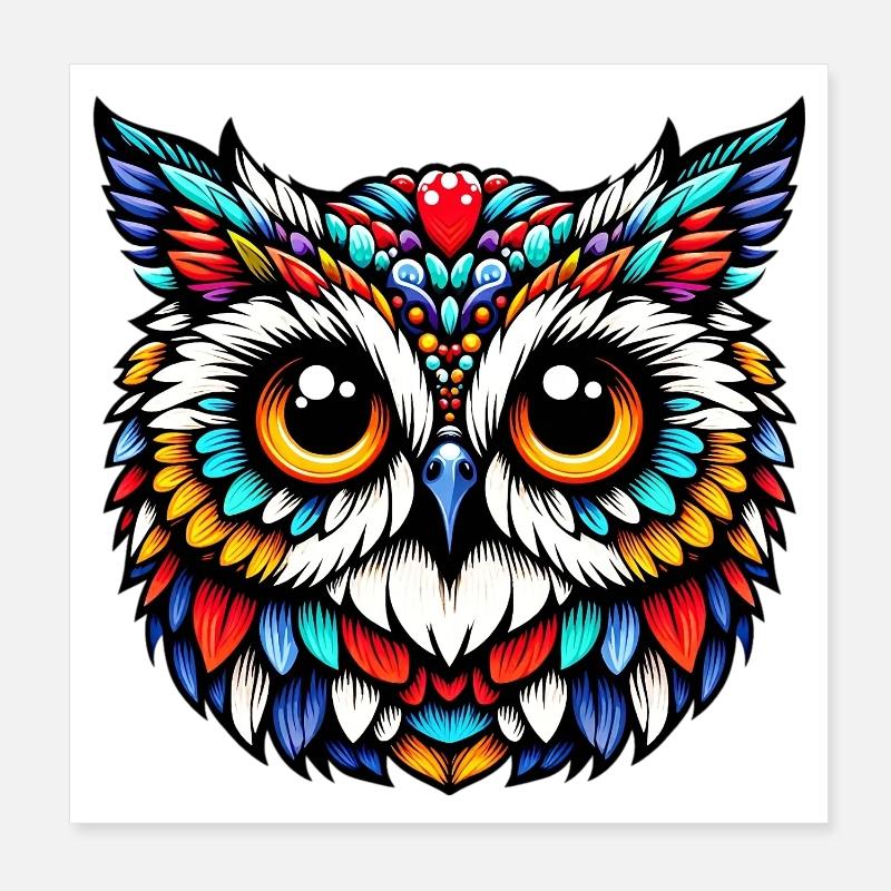 Owl Poster 8" x 8" (20x20 cm)