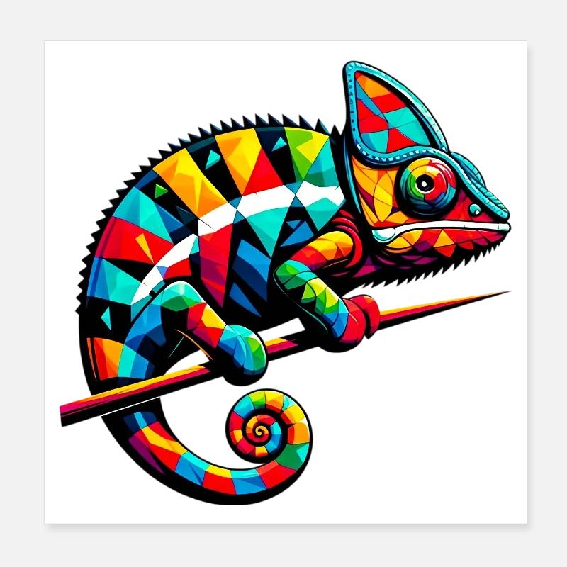 Harlequin Chameleon Poster 8" x 8" (20x20 cm)