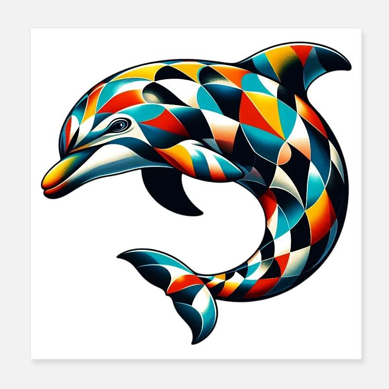 Dauphin arlequin Poster 20 x 20 cm