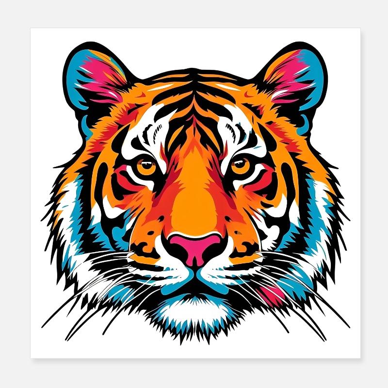 Tiger Poster 8" x 8" (20x20 cm)