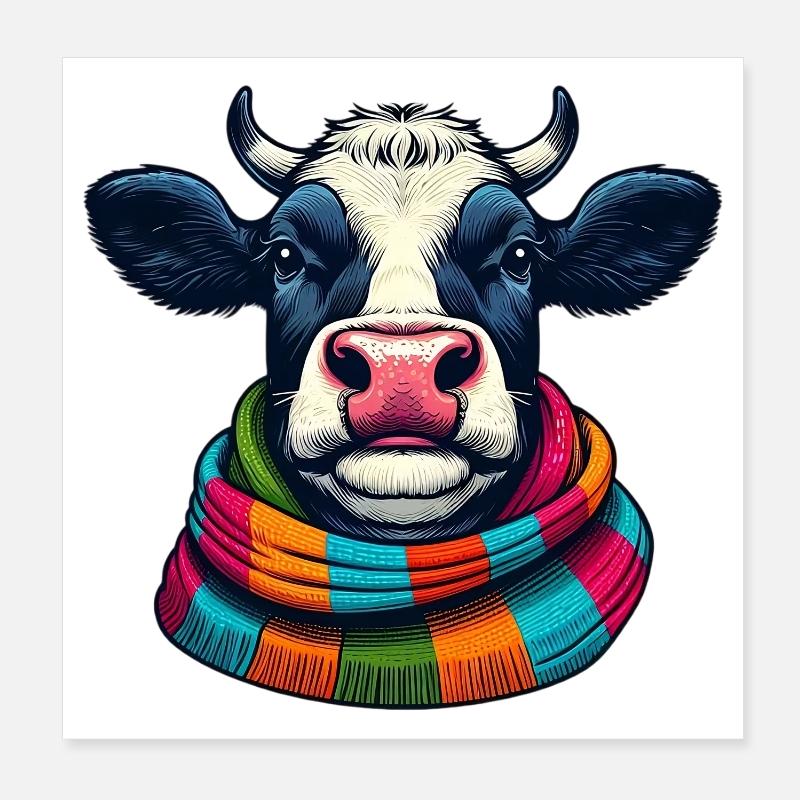 Vache Poster 20 x 20 cm
