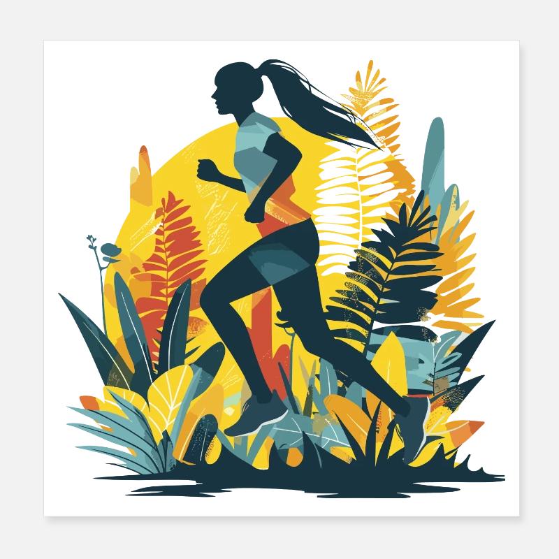 Läuferin Comic Poster 20x20 cm