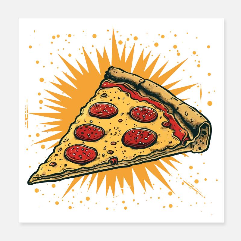 Pizza Slice Graphic Poster 8" x 8" (20x20 cm)