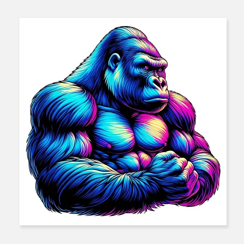 Gorille Poster 20 x 20 cm