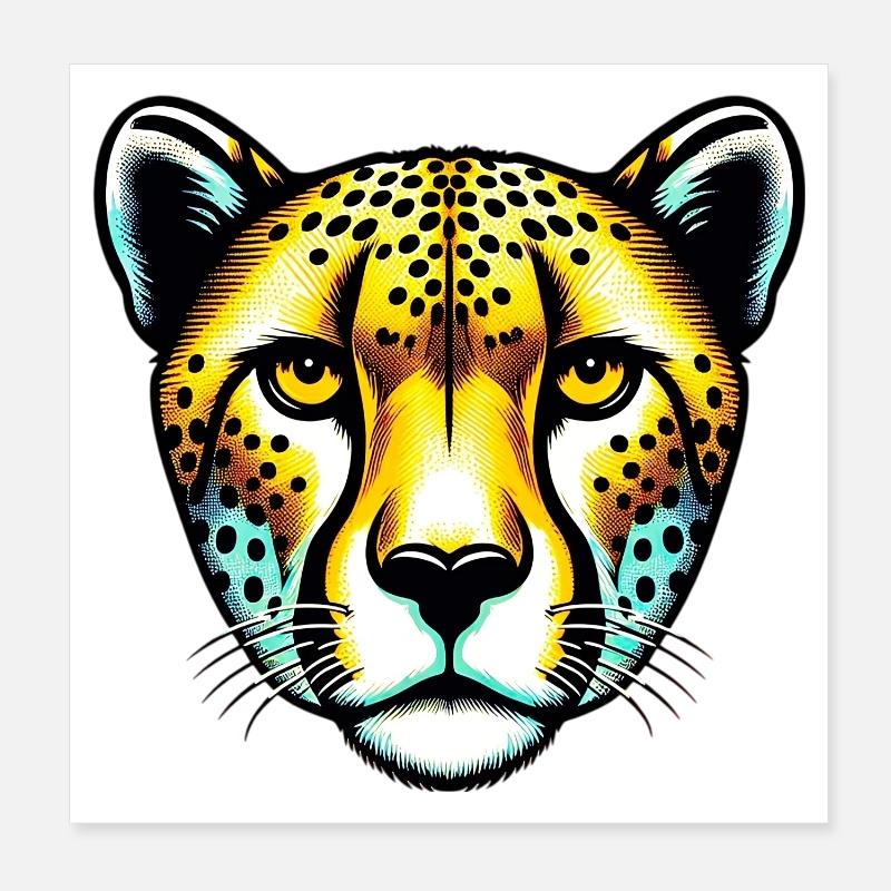 Gepard Poster 20x20 cm