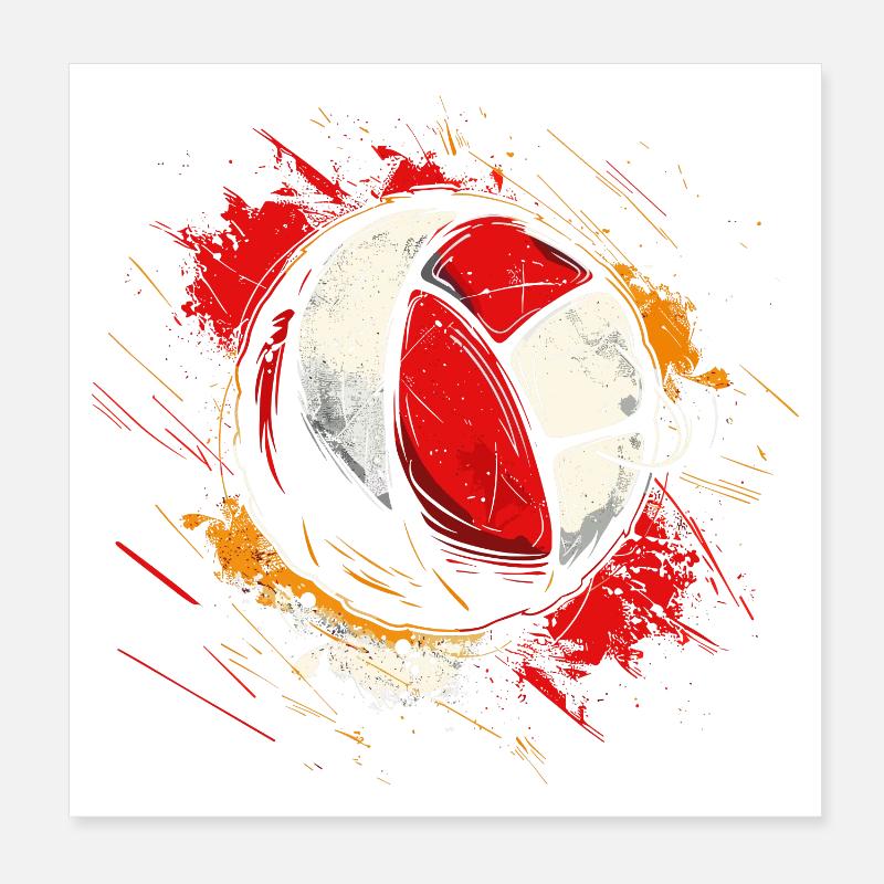 Volleyball Drawing Poster 8" x 8" (20x20 cm)