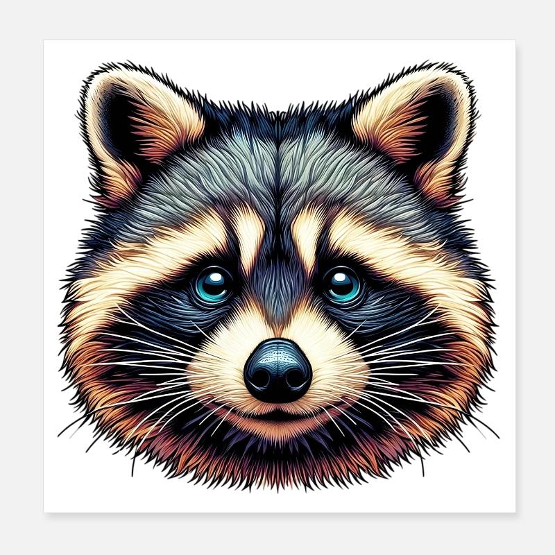 Raton laveur Poster 20 x 20 cm