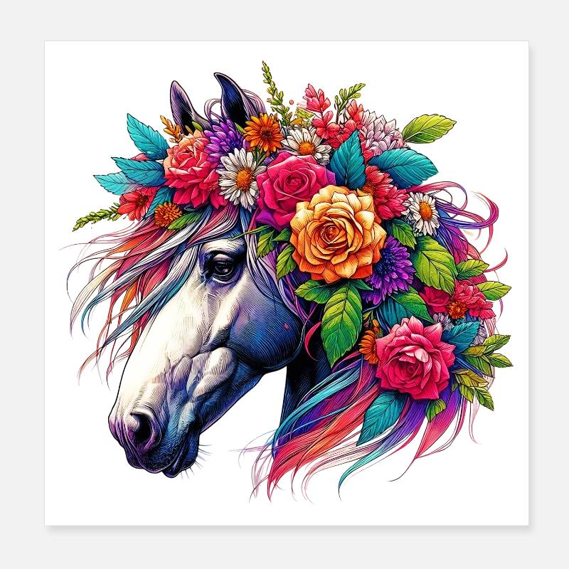 Pferd Poster 20x20 cm