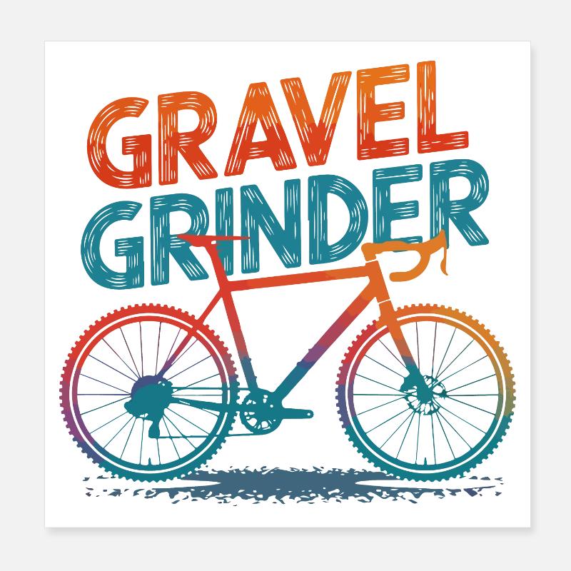 Gravier broyeur vélo illustration Poster 20 x 20 cm