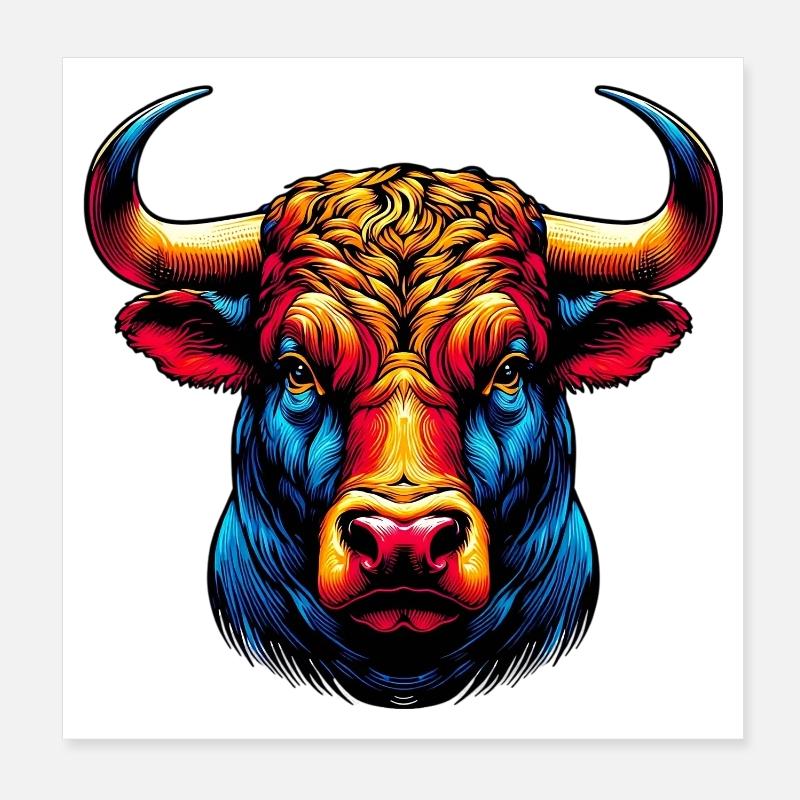 Stier Poster 20x20 cm