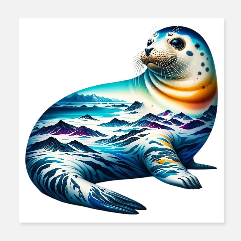 Seal Poster 8" x 8" (20x20 cm)