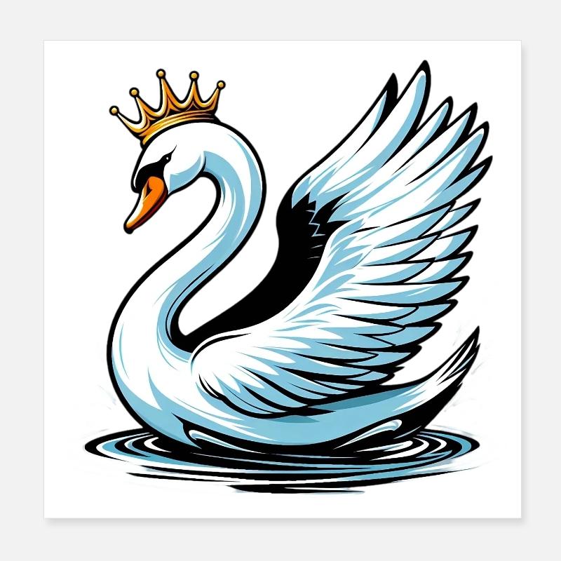 Swan Poster 8" x 8" (20x20 cm)