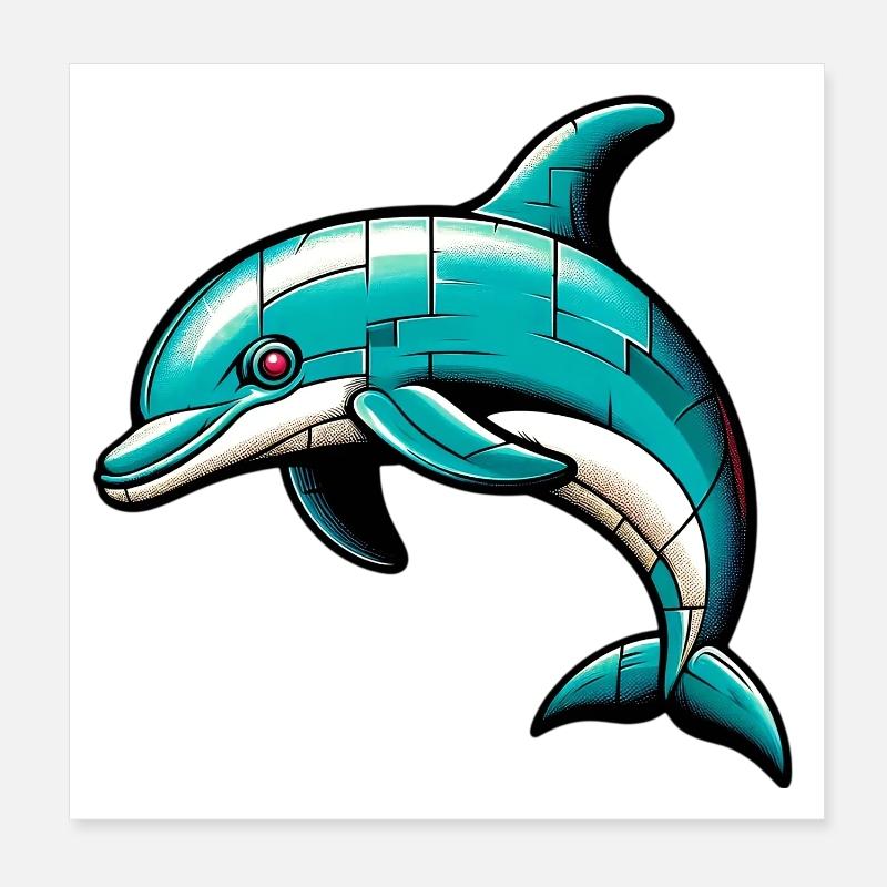 Delfin Poster 20x20 cm
