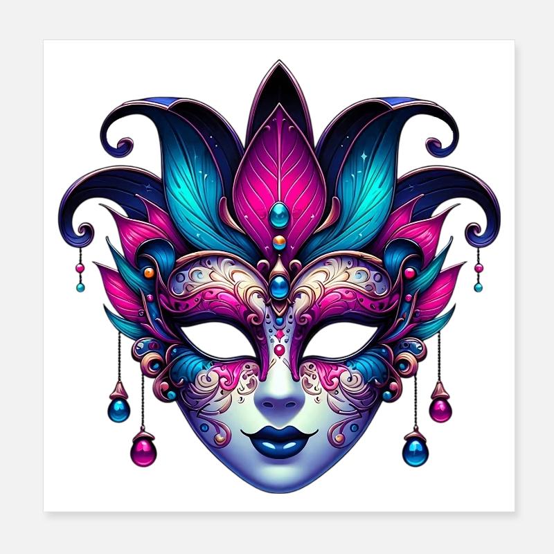 Masque du Carnaval de Venise Poster 20 x 20 cm