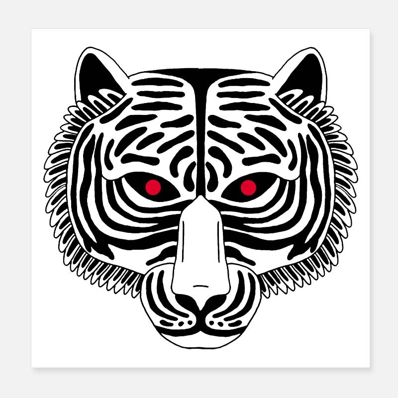 Black Tiger Poster 8" x 8" (20x20 cm)