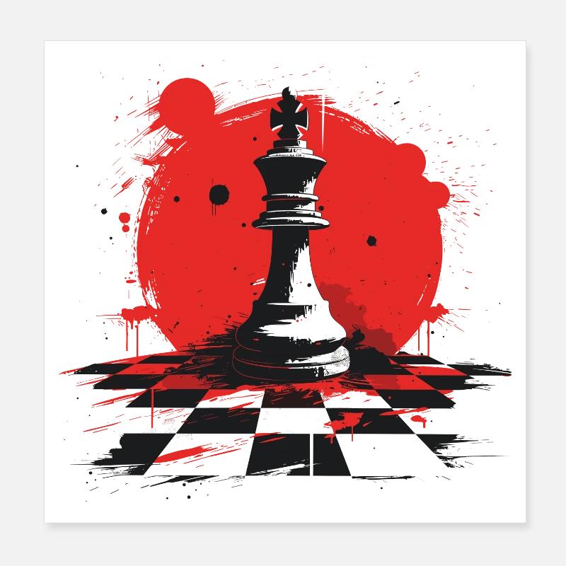 Chess Pieces Graphics Poster 8" x 8" (20x20 cm)