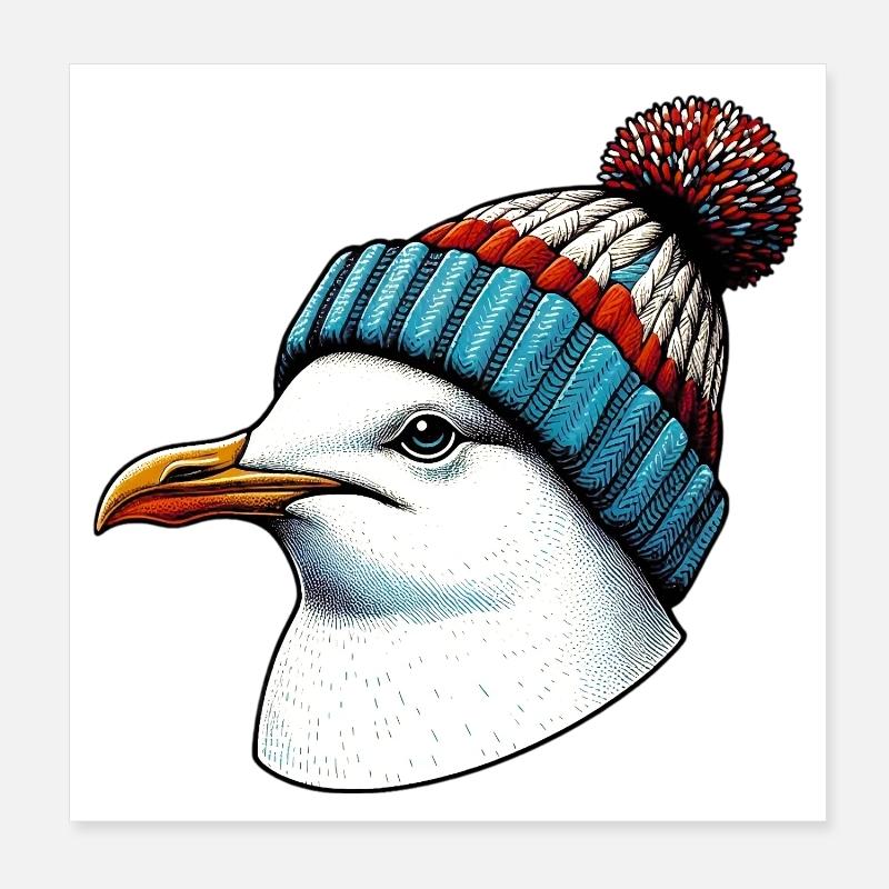 Gull Poster 8" x 8" (20x20 cm)