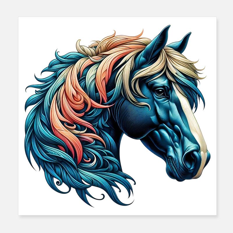 Pferd Poster 20x20 cm