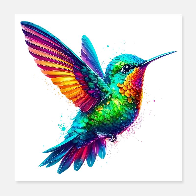 Kolibri Poster 20x20 cm