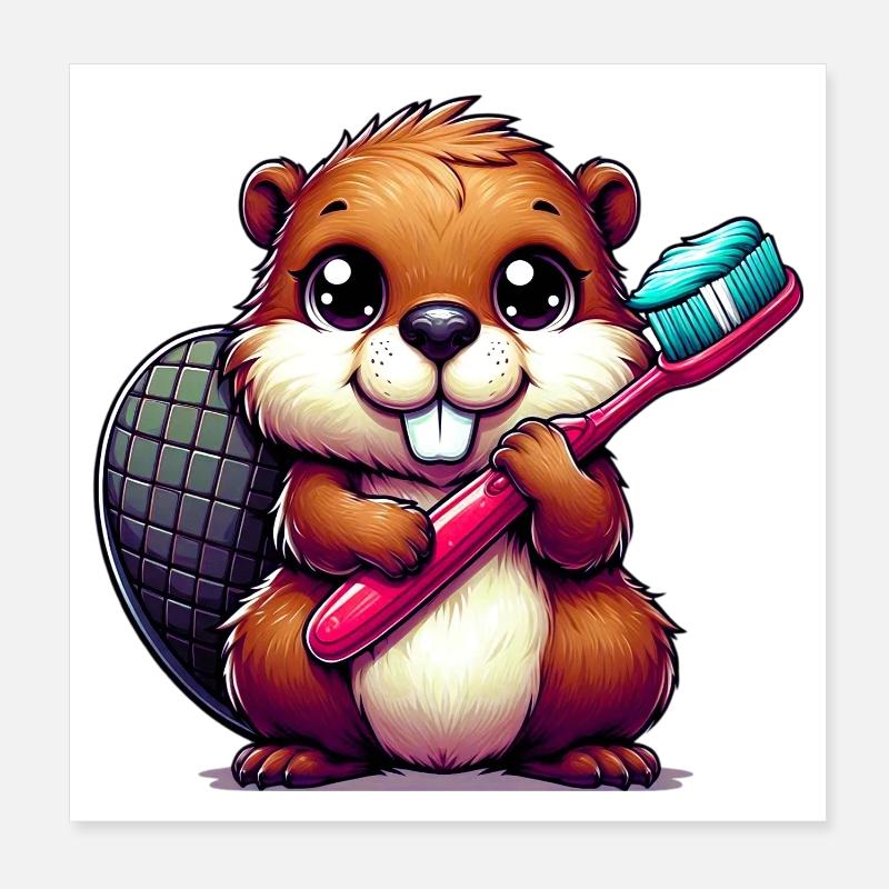 Castor Poster 20 x 20 cm