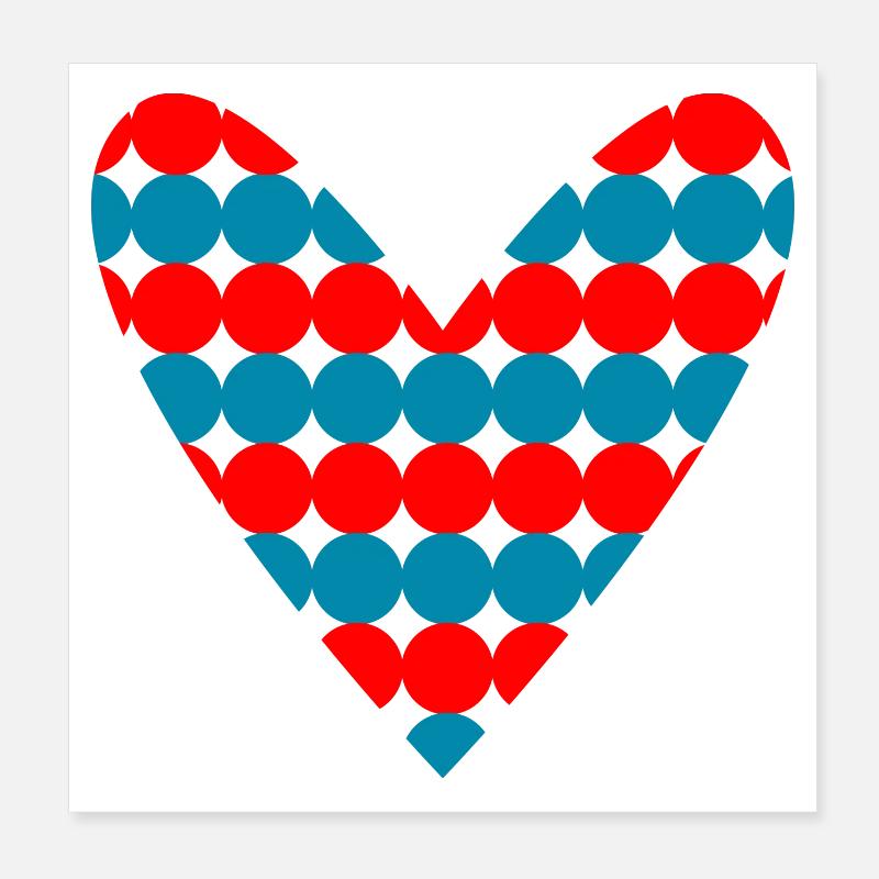 COEUR. COUPLE. SAINT VALENTIN. JUST MARRIED. EVJF. Poster 20 x 20 cm