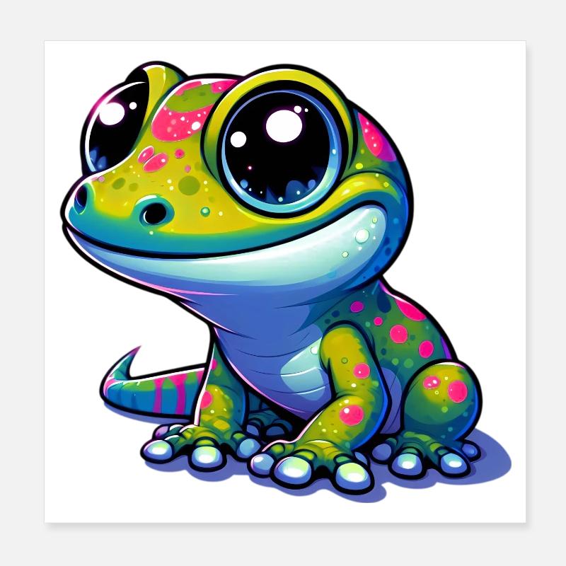 Gecko Poster 8" x 8" (20x20 cm)