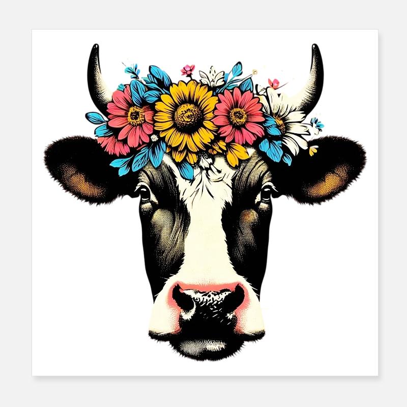 Vache Poster 20 x 20 cm