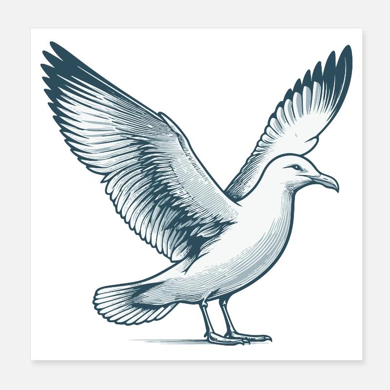 Mouette Poster 20 x 20 cm