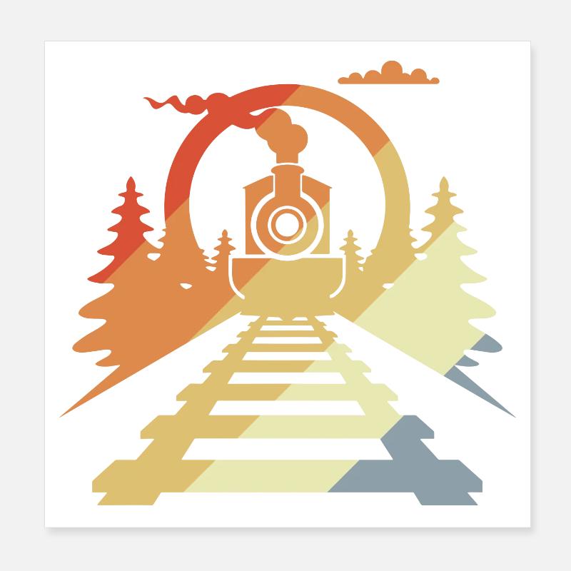Eisenbahn Retro Stil Poster 20x20 cm